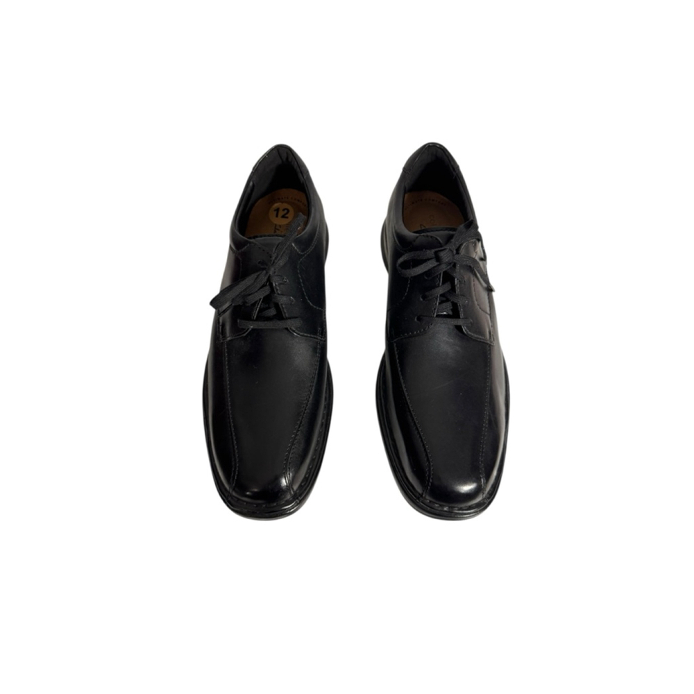 Size 12M Clarks Men’s Classic Black Leather Oxfords & Derby Shoes Office